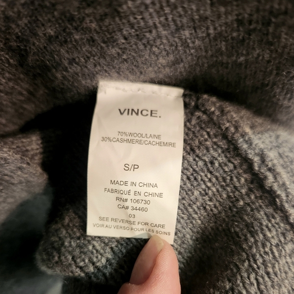 VINCE Sweater Coat Wool & Cashmere Blend, Grey Stripe Sz S EUC - Picture 6 of 7